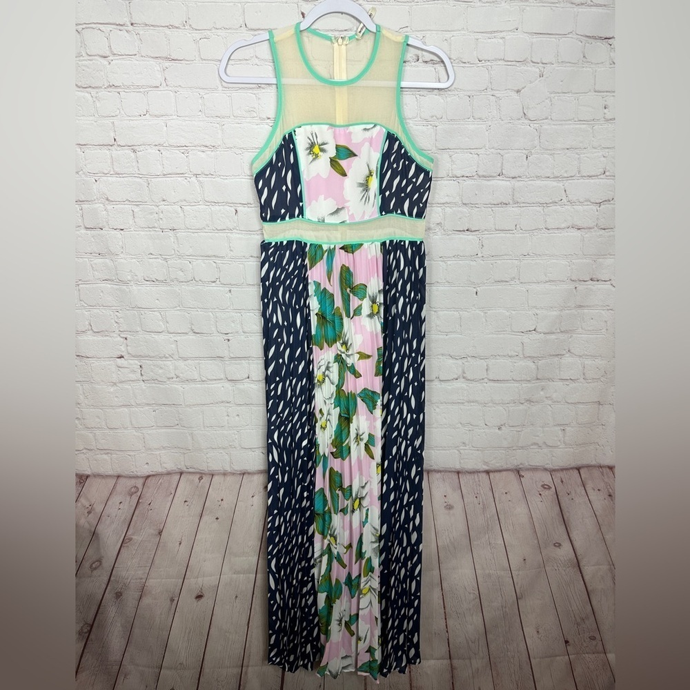 Jealous Tomato Sheer back pleated sleeveless maxi dress, sz S, GUC